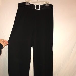 Black Formal Pants w/ buckle and high slit
